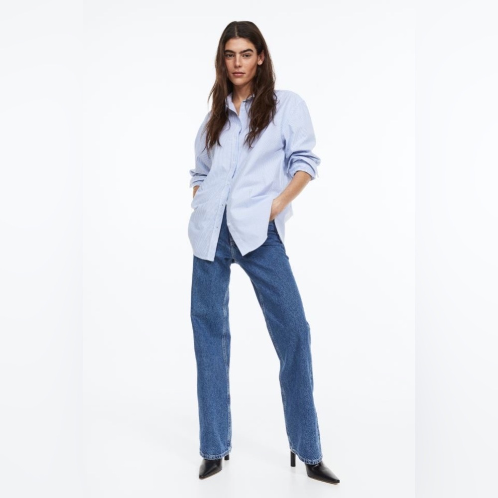 Blue / white striped Oxford shirt